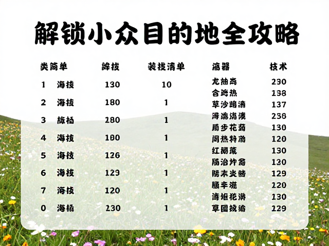 行前准备与装备清单