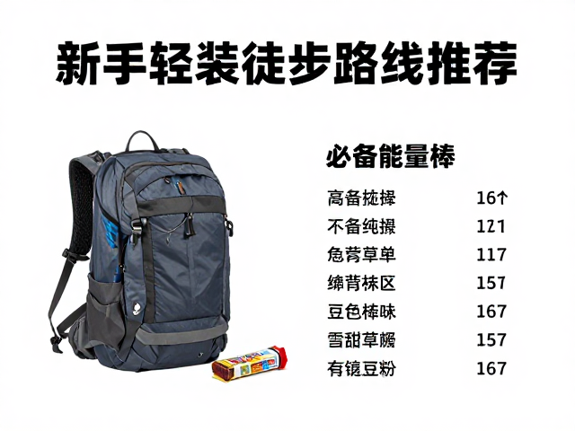 新手轻装徒步路线推荐,必备能量棒与装备清单