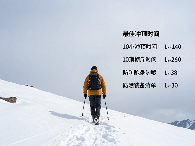 冬季雪线徒步登顶攻略,最佳冲顶时间与防晒装备清单
