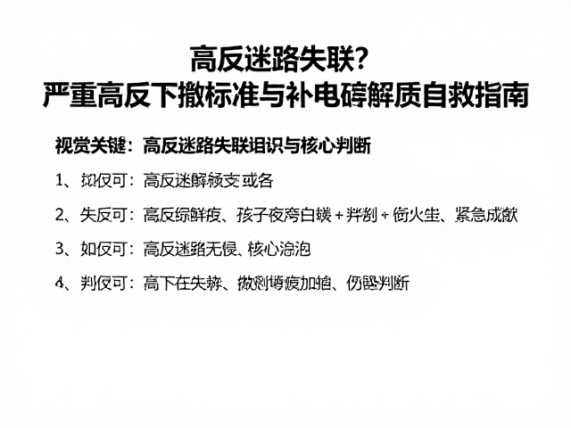 高反迷路失联?严重高反下撤标准与补充电解质自救指南