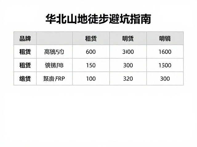 核心装备租赁价格明细与选择逻辑