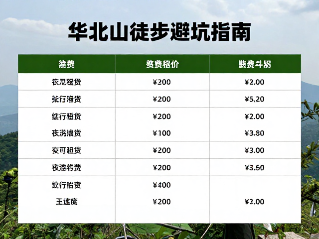 华北山地徒步避坑指南，装备租赁费用明细与省钱攻略