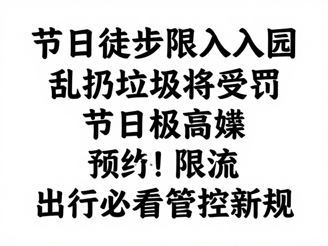 节假日徒步限流入园!乱扔垃圾将受罚,出行必看管控新规