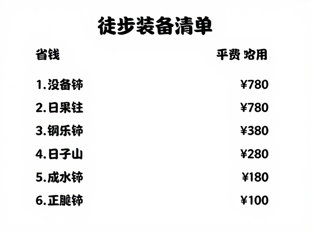 独自徒步必备装备清单,省钱住宿攻略与费用明细