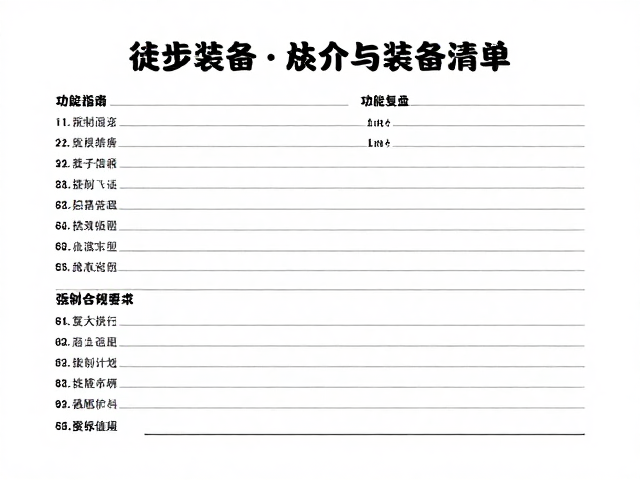 关键装备清单与功能复盘