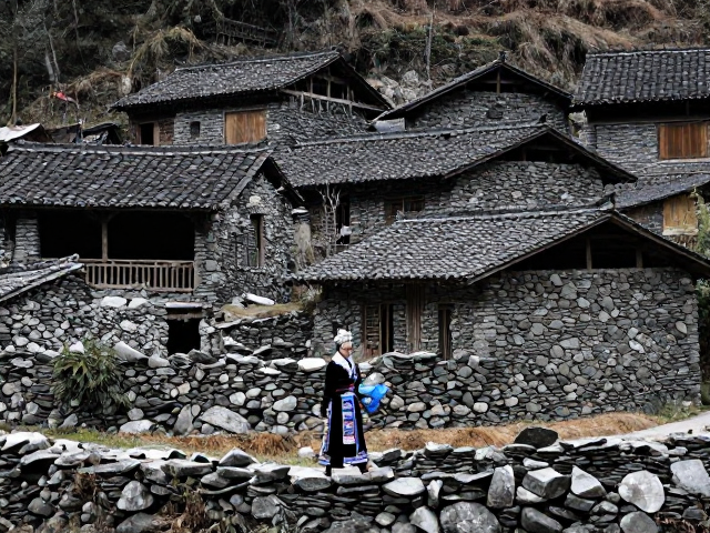 探秘石头村落,苗族村寨文化中的徒步目的地与传统服饰