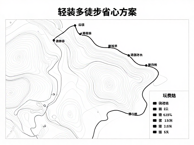 轻装多日徒步省心方案,等高线地图,餐食补给费用详解
