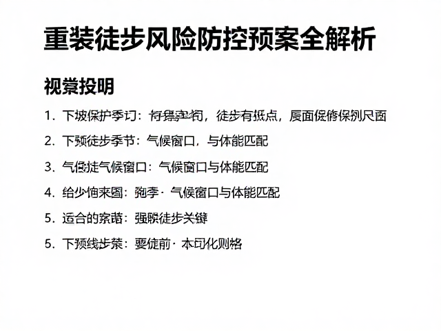 最佳徒步季节：气候窗口与体能匹配