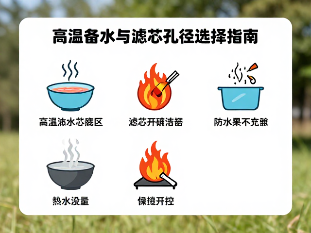 户外烧水安全规范,高温备水与滤芯孔径选择指南