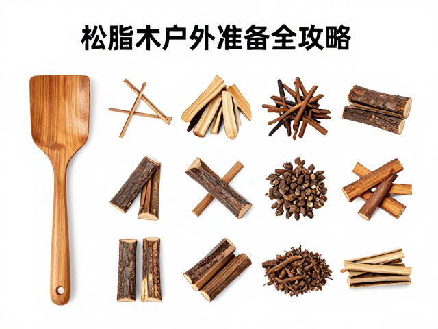 松脂木,折叠锅铲,干燥引火物收集分类与户外生火准备全攻略