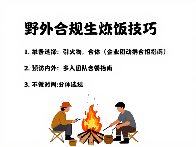 野外合规生火做饭技巧,引火物选择与多人团队分餐指南