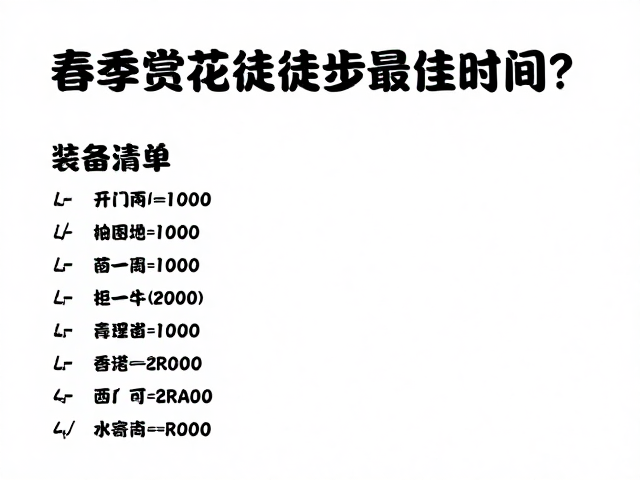 装备清单与行前准备
