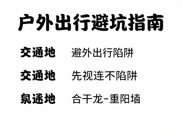 户外出行交通:灵活调度,规避拥堵陷阱