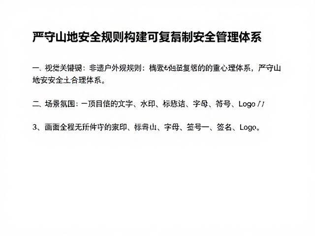 严守山地安全规则:构建可复制的安全管理体系