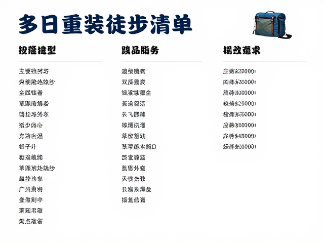 多日重装徒步物资清单,草甸营地路线规划与应急备用金指南