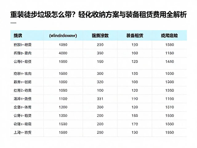 装备租赁的经济账与费用明细分析