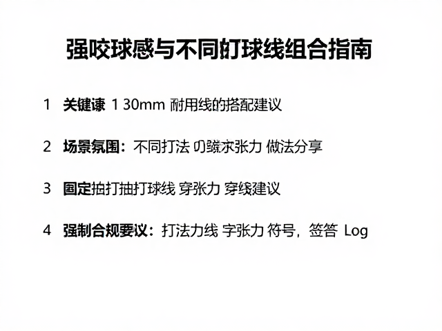 不同打法下的线床张力与穿线建议