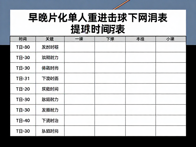 早晚碎片化单人练球时间表，提升体能耐力，根治击球下网难题