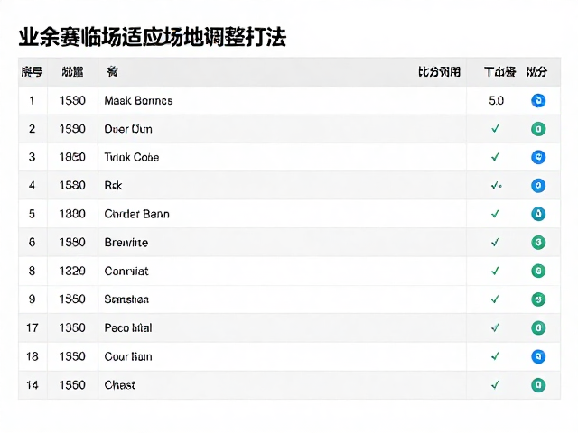 业余赛临场适应场地调整打法，局点比分记录与实战策略