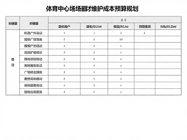 体育中心场地器材维护成本预算规划，确保稳固无松动