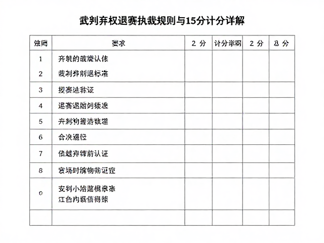 裁判弃权退赛执裁规则与15分计分详解，附球场安全检查指南