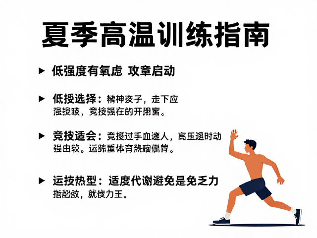 夏季高温训练指南，低强度有氧启动，竞技选手如何适度热身避免乏力