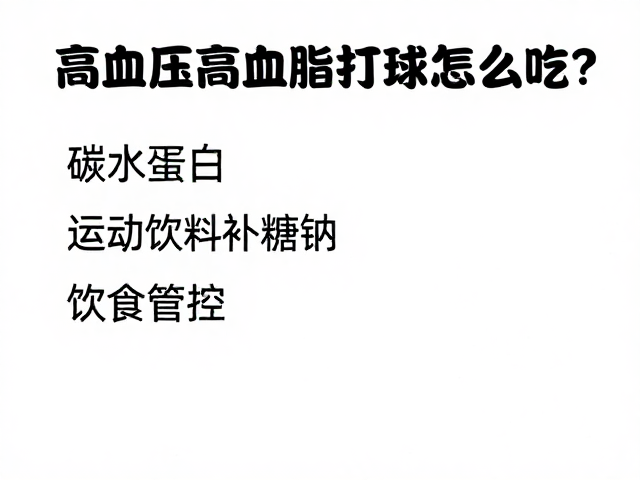 高血压高血脂打球怎么吃？碳水蛋白，运动饮料补糖钠，饮食管控全攻略