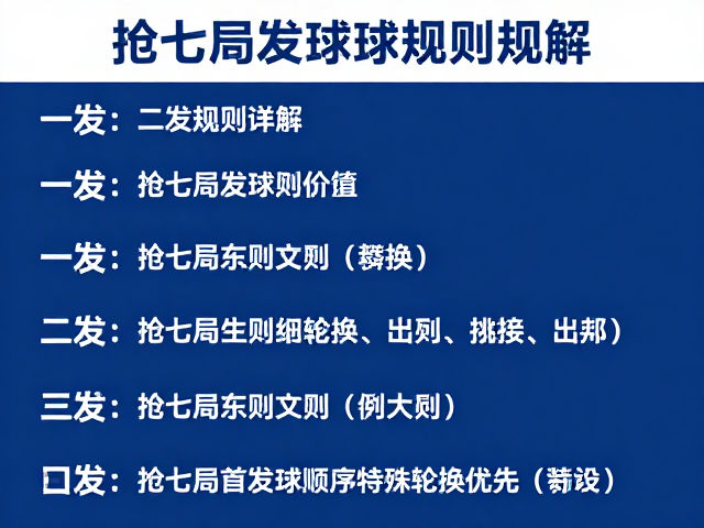 一发二发规则详解，抢七局发球顺序特殊轮换与裁判判定优先