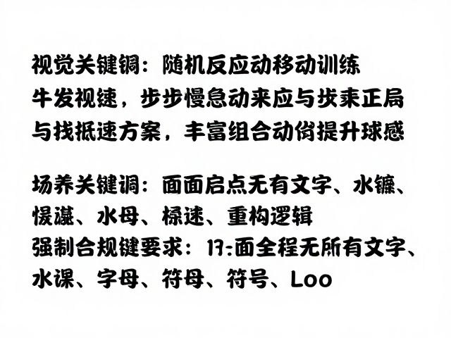 随机反应移动训练，步伐慢启动纠正与提速方案，丰富组合提升球感