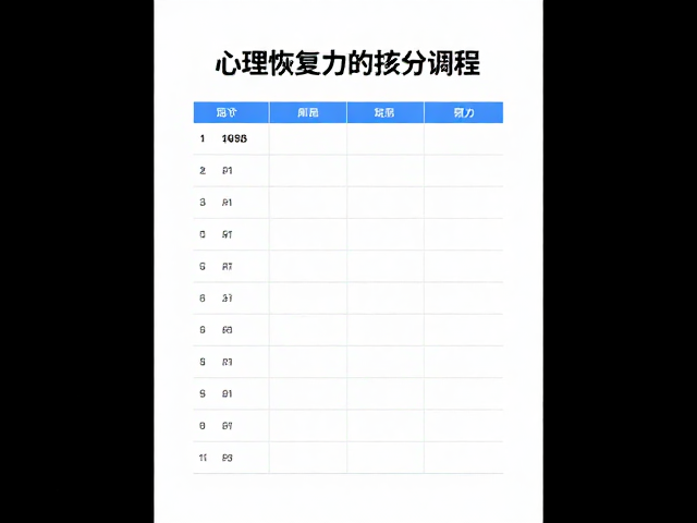 运动员心理恢复力提升，训练比赛心态调整与情绪评分表实操指南