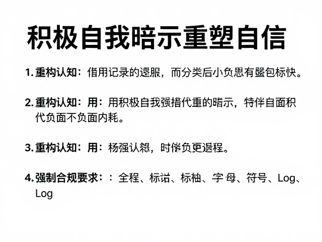 重构认知:用积极自我暗示替代负面内耗