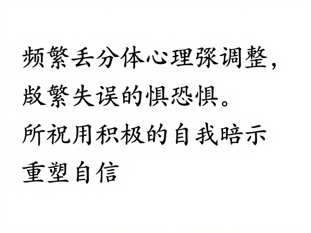 频繁丢分心理停顿调整，克服失误恐惧，用积极自我暗示重塑自信