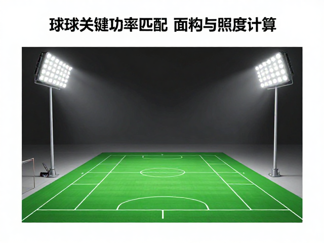 球场照明设计，灯具功率匹配面积与照度计算，含线缆桥架选型指南