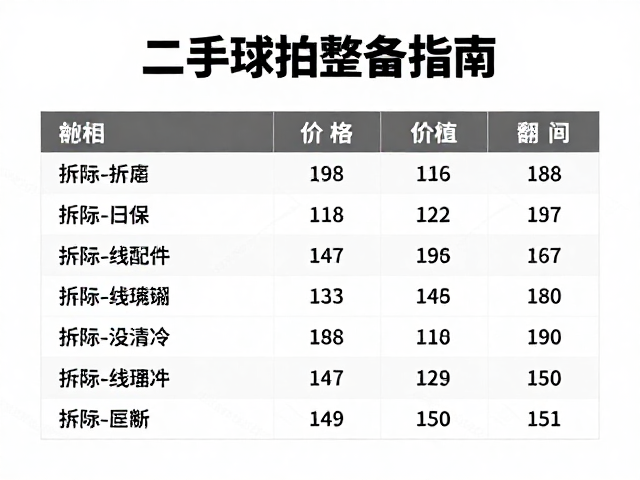 二手球拍整备指南，拆除旧线配件与修复翻新价格参考区间