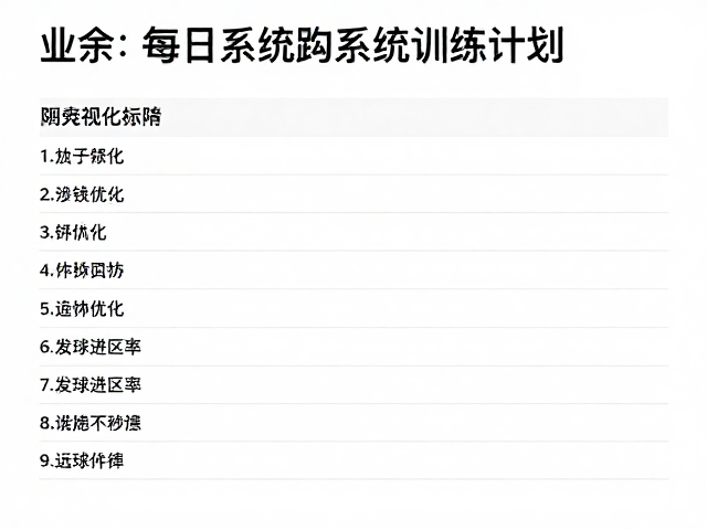每日系统训练计划与执行细节
