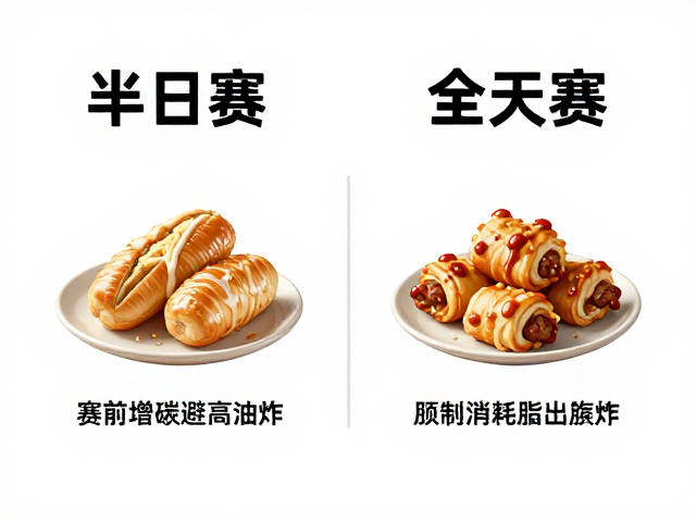 半日赛全天赛饮食区别，赛前增碳避高油炸，备赛攻略