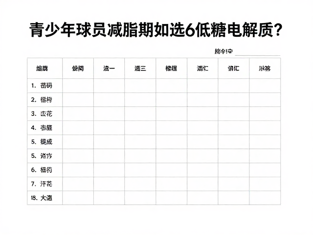 青少年球员减脂期如何选低糖电解质？附汗液流失记录表
