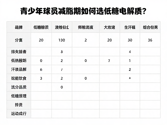 低糖电解质产品的成分筛选策略
