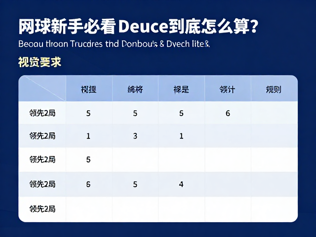 网球新手必看，Deuce到底怎么算？详解领先2局计分规则