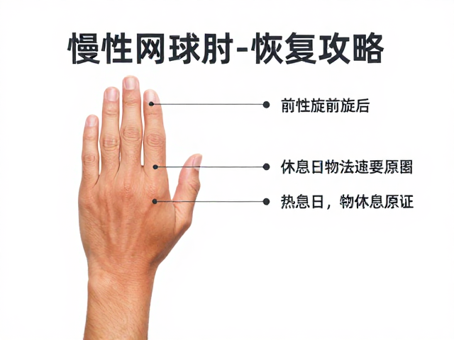 慢性网球肘恢复，热敷，前臂旋前旋后，休息日安排全攻略