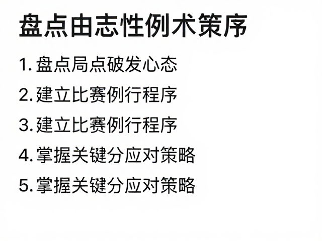 构建高稳定性比赛例行程序的战术价值