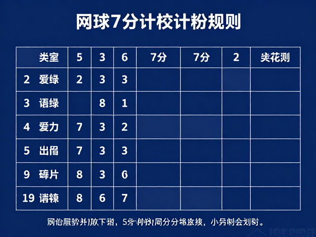 网球计分规则，先得7分且领先2分获胜，盘制详解
