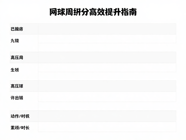 网球周训练计划，高压球与动作纠错高效提升指南