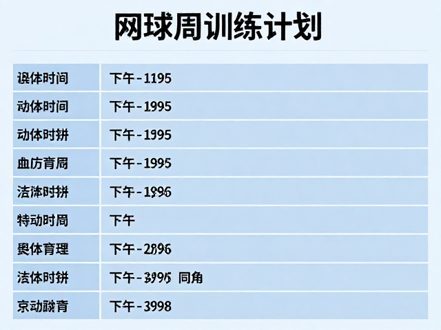 专项训练方案与负荷管理