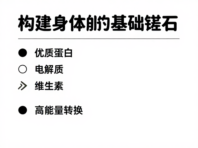 优质蛋白，电解质，维生素，高效能量转换与日常摄入指南