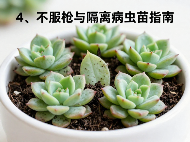 多肉上盆后清理叶片泥土，解决不服盆与隔离病虫苗指南
