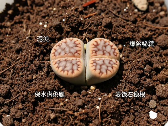 生石花高颗粒配土，泥炭土保水供肥，麦饭石稳根，爆盆秘籍