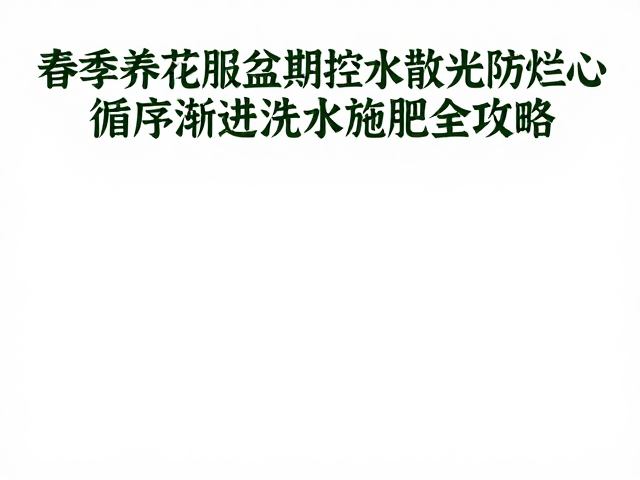 施肥的延迟与低浓度原则