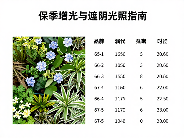 不同植物类型的每日适宜光照时长