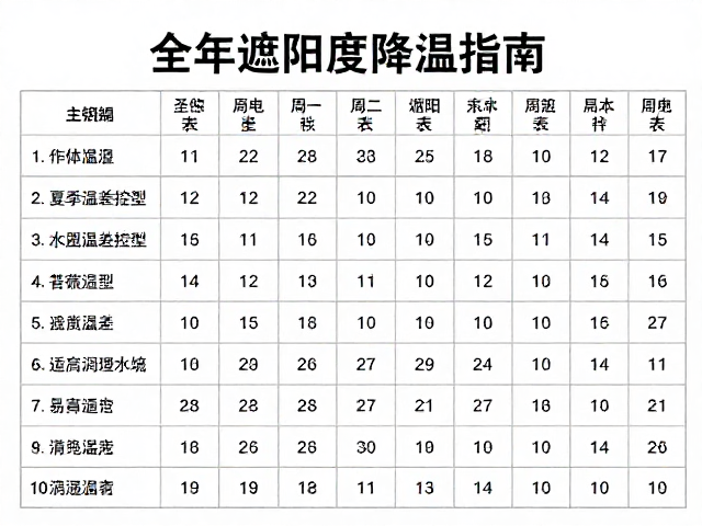 夏季遮阳降温指南
